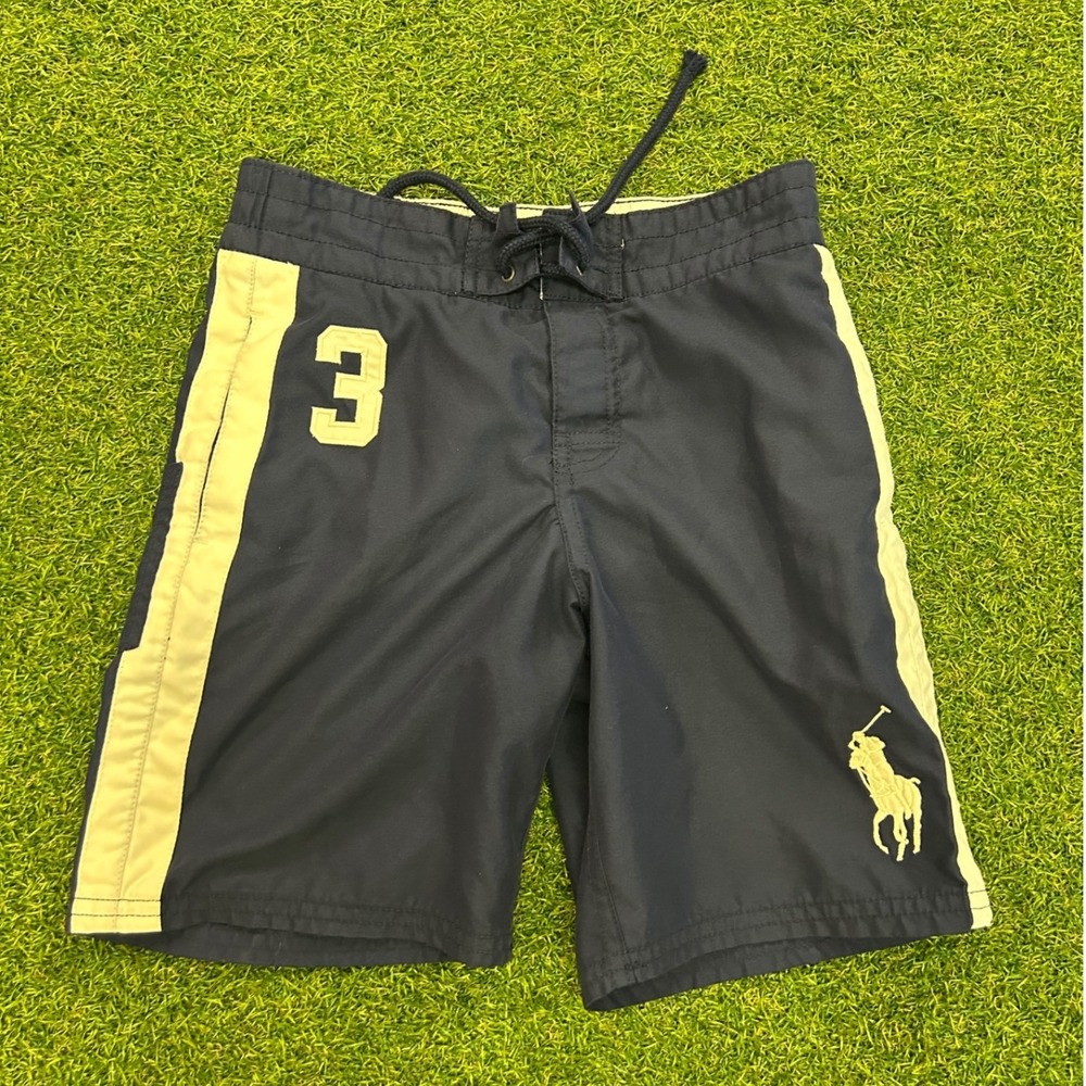 Polo Ralph Lauren Boys Navy Blue Big Pony Swim Trunks Size 6 Board Shorts